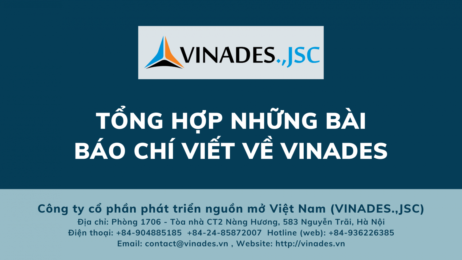 Tổng hợp những bài báo chí viết về VINADES