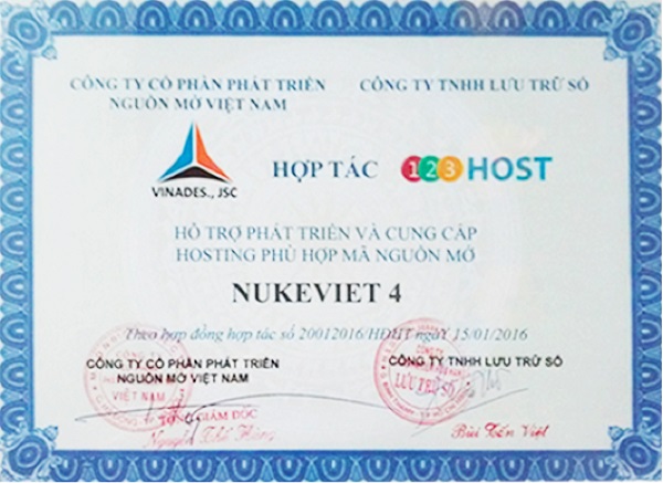 Công ty VINADES hợp với 123HOST