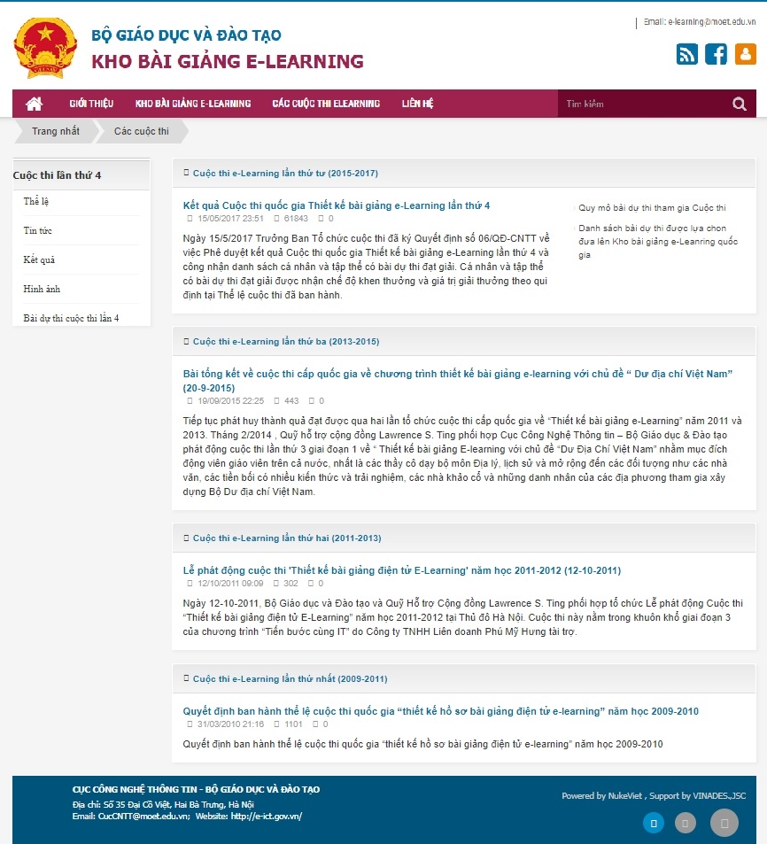 Các kỳ elearning 2009-2017