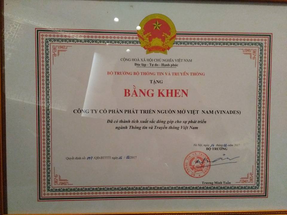 Bằng khen của Bộ TT&TT