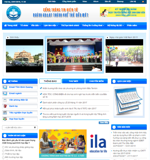 Trang chủ cổng thông tin Phòng GD&ĐT Thành phố Thủ Dầu Một