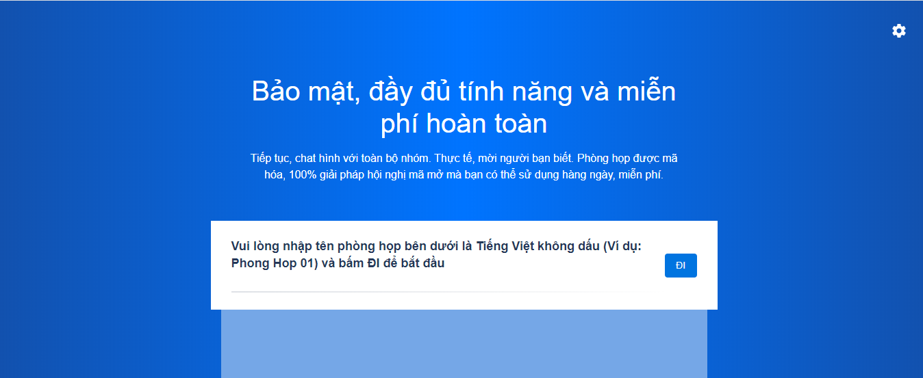 Hình 2: Giao diện khi bắt đầu vào Jitsi