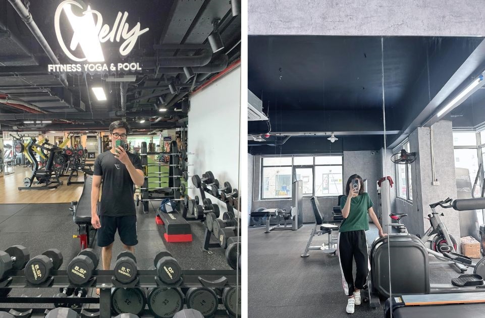 Tập gym tại phòng tập
