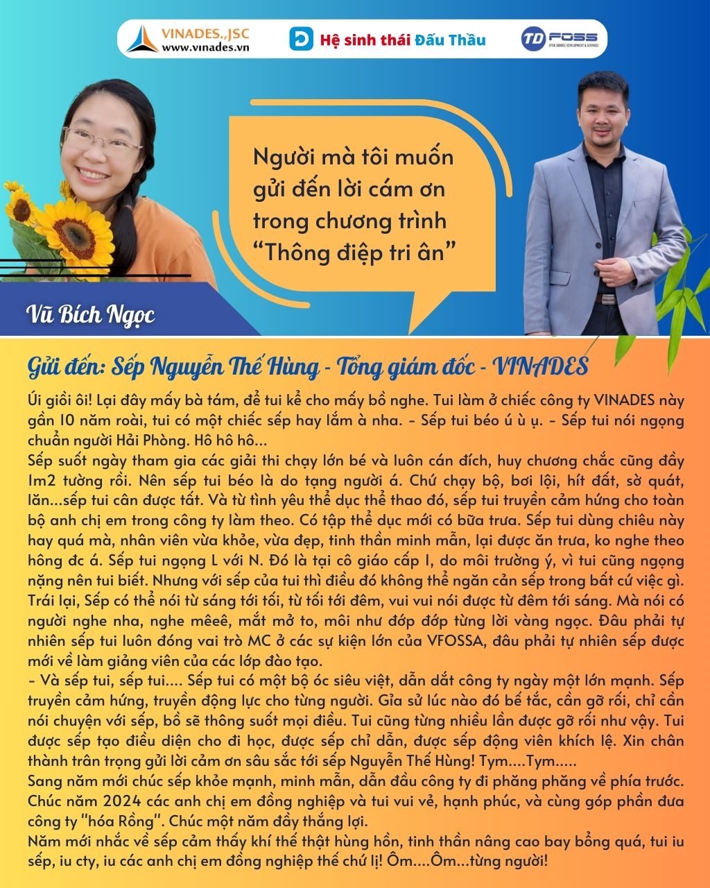 Ngọc gửi Hùng