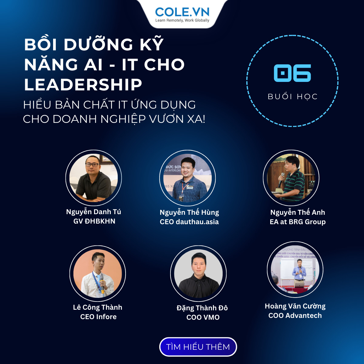Các giảng viên tham gia giảng dạy tại khóa học Bồi dưỡng kỹ năng AI IT