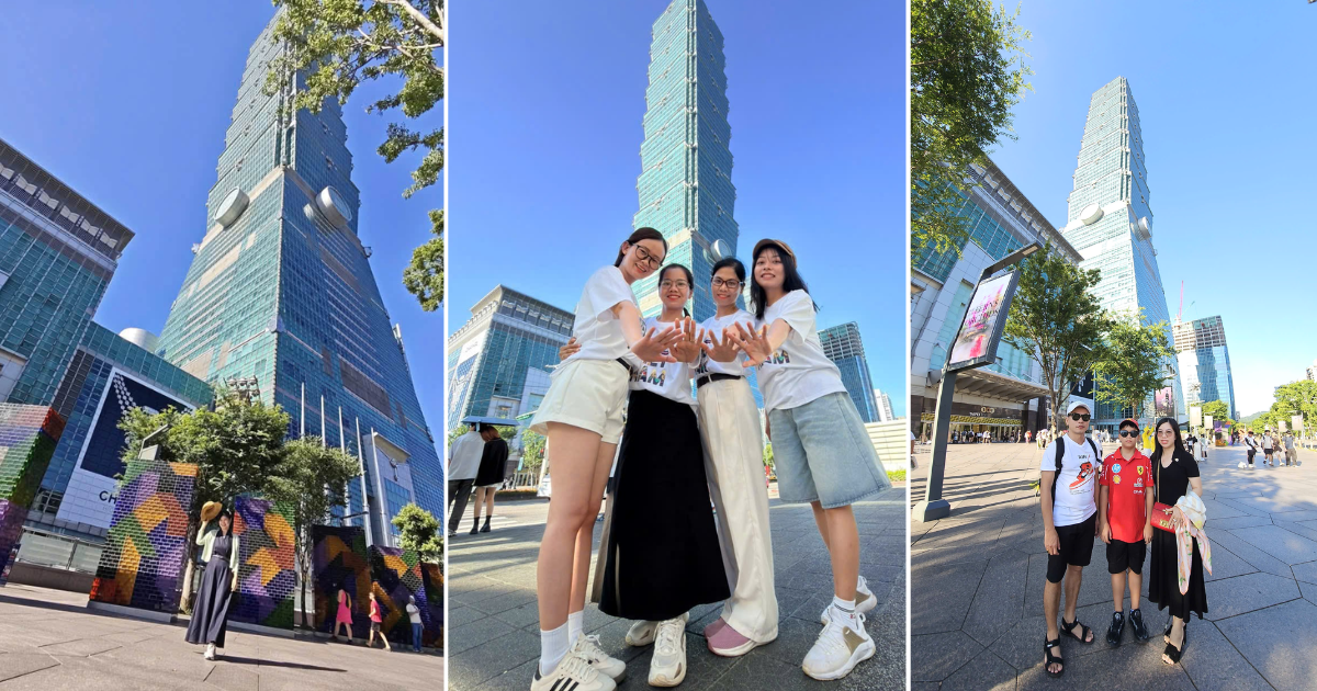 Cùng nhau chụp hình “sống ảo” tại tháp Taipei 101, biểu tượng của Đài Loan