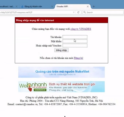 NukeViet Captive Portal - Login