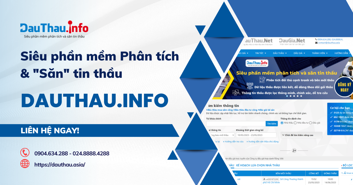 DauThau.info - Siêu phần mềm Phân tích và Săn tin thầu